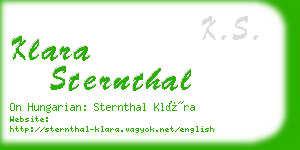 klara sternthal business card